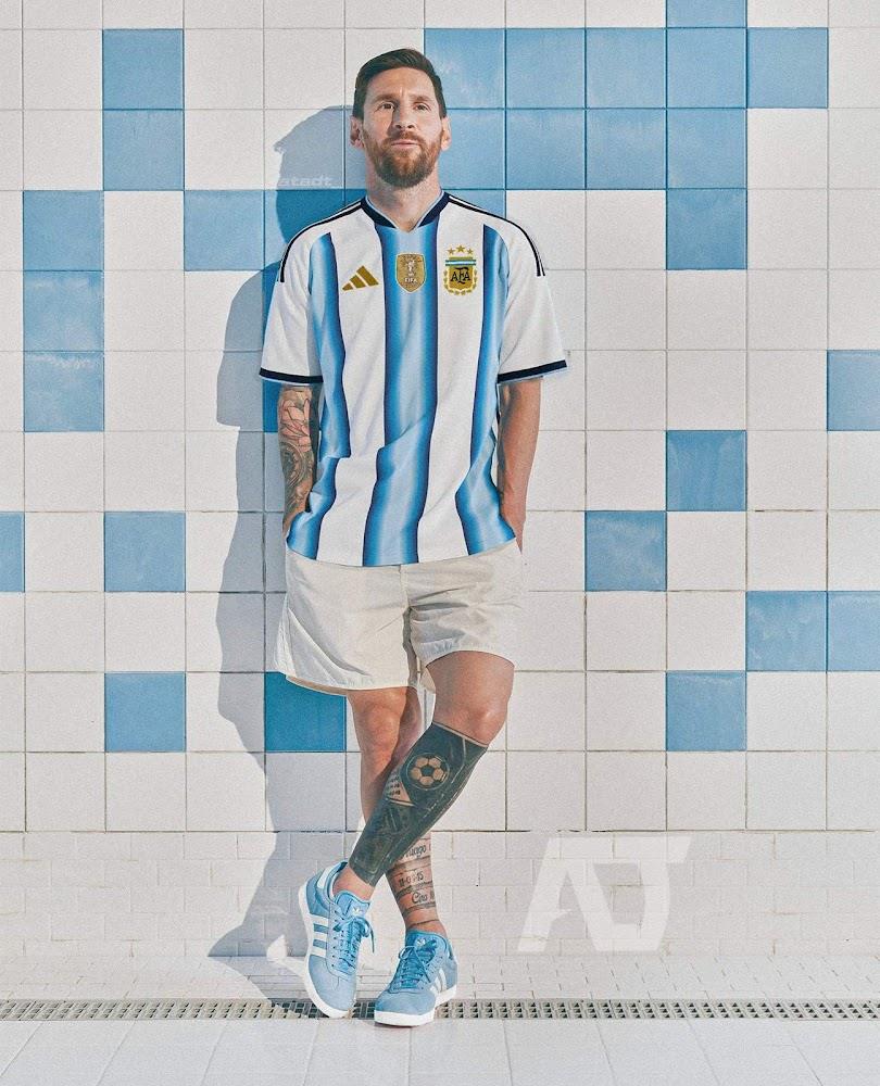 Áo đấu World Cup lần thứ 26 của Argentina bị rò rỉ: sọc xanh trắng chuyển màu, tôn vinh ba kỳ World Cup